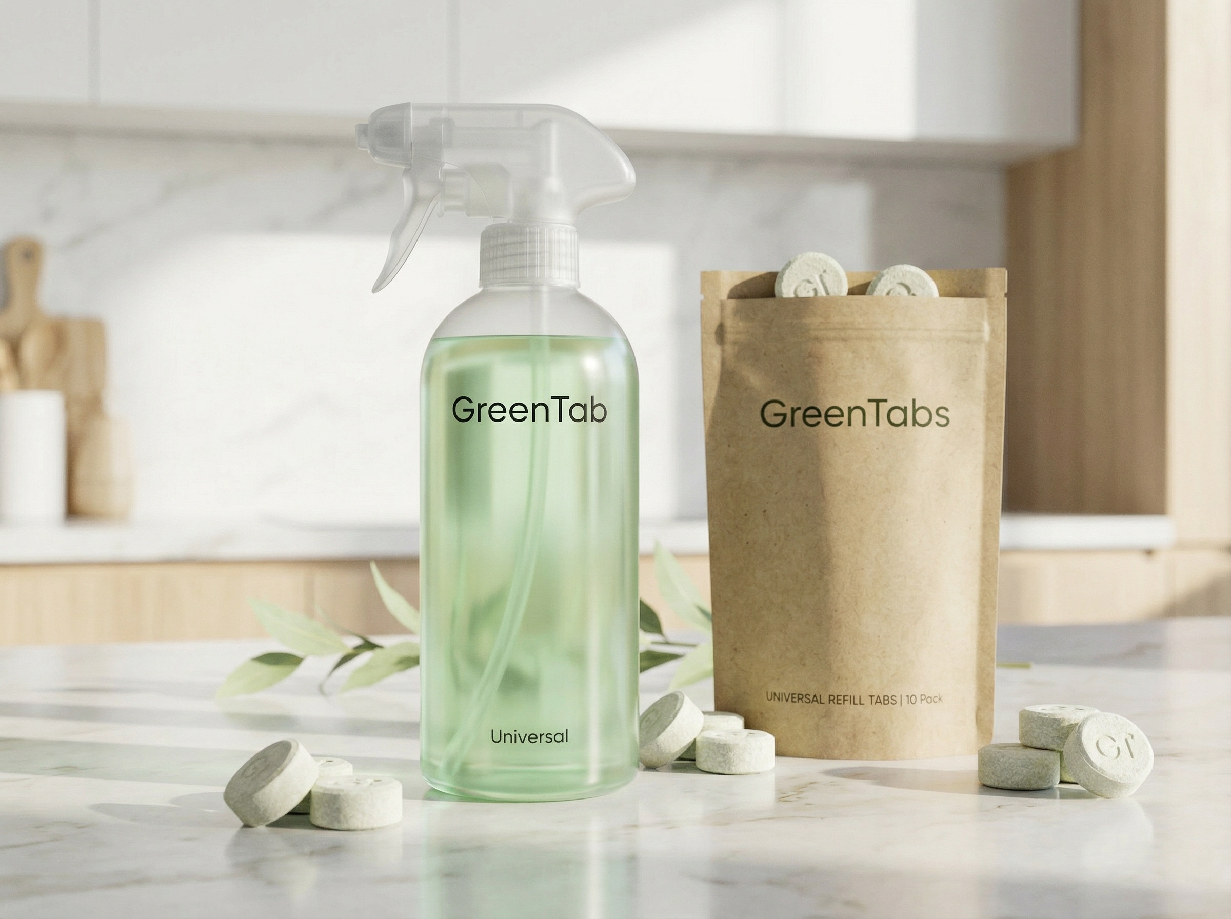 GreenTab Sprühflasche und Tabs