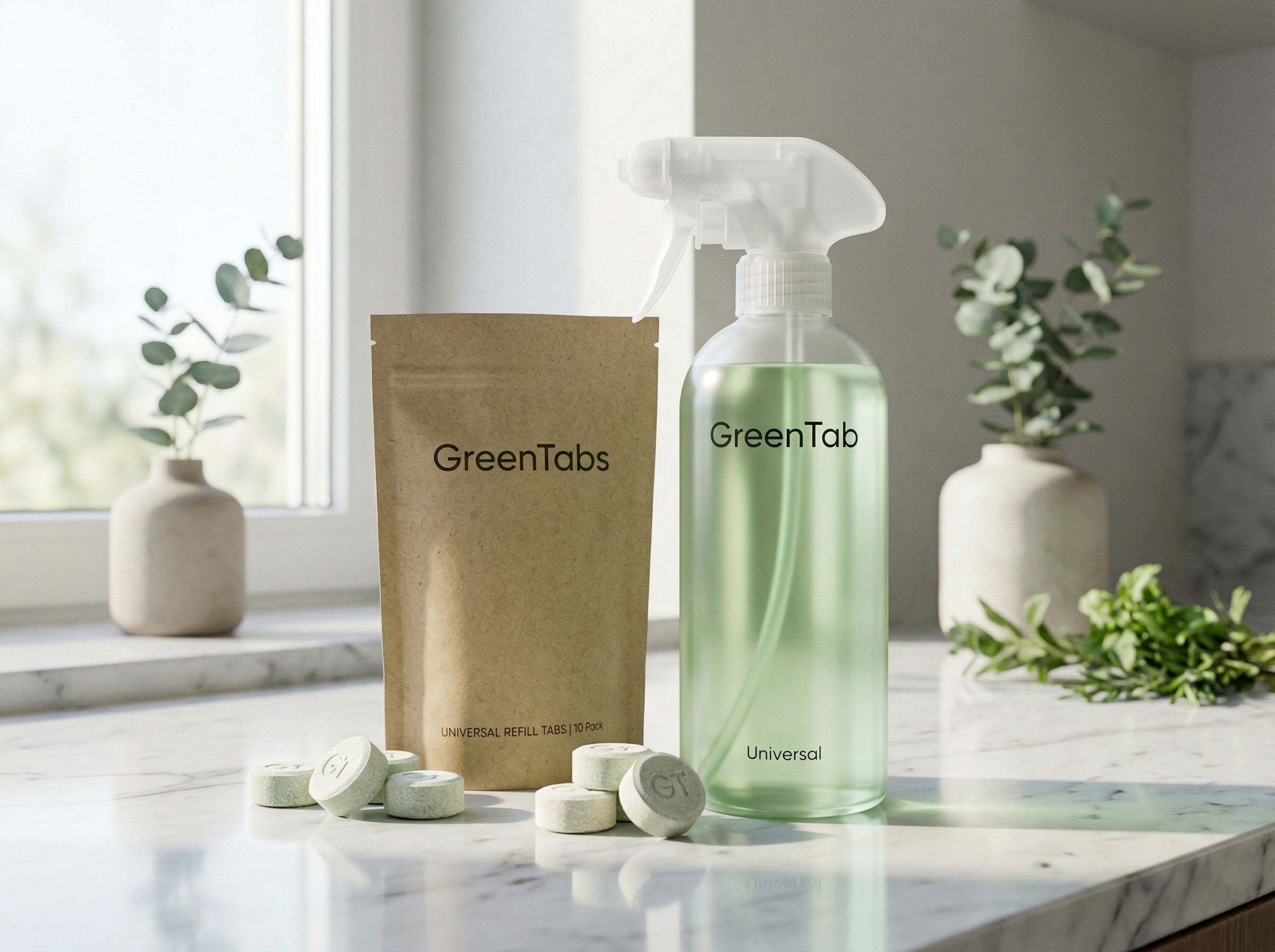 GreenTab Starterpaket – Sprühflasche mit Reinigungstabs